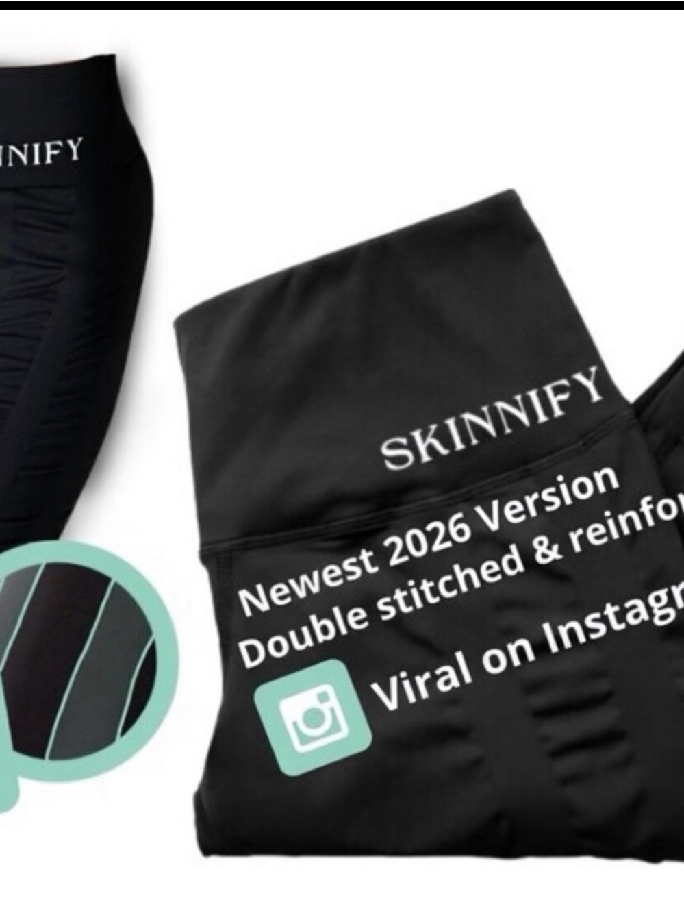 SKINNIFY High-Waist Black Sculpting Leggings - 2026 Version